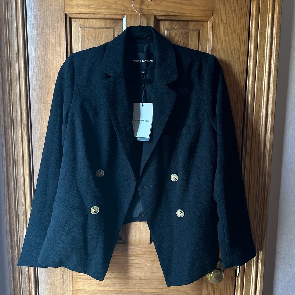 Who What Wear black cropped blazer NWT
